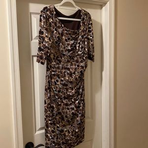 Brown Print Dress